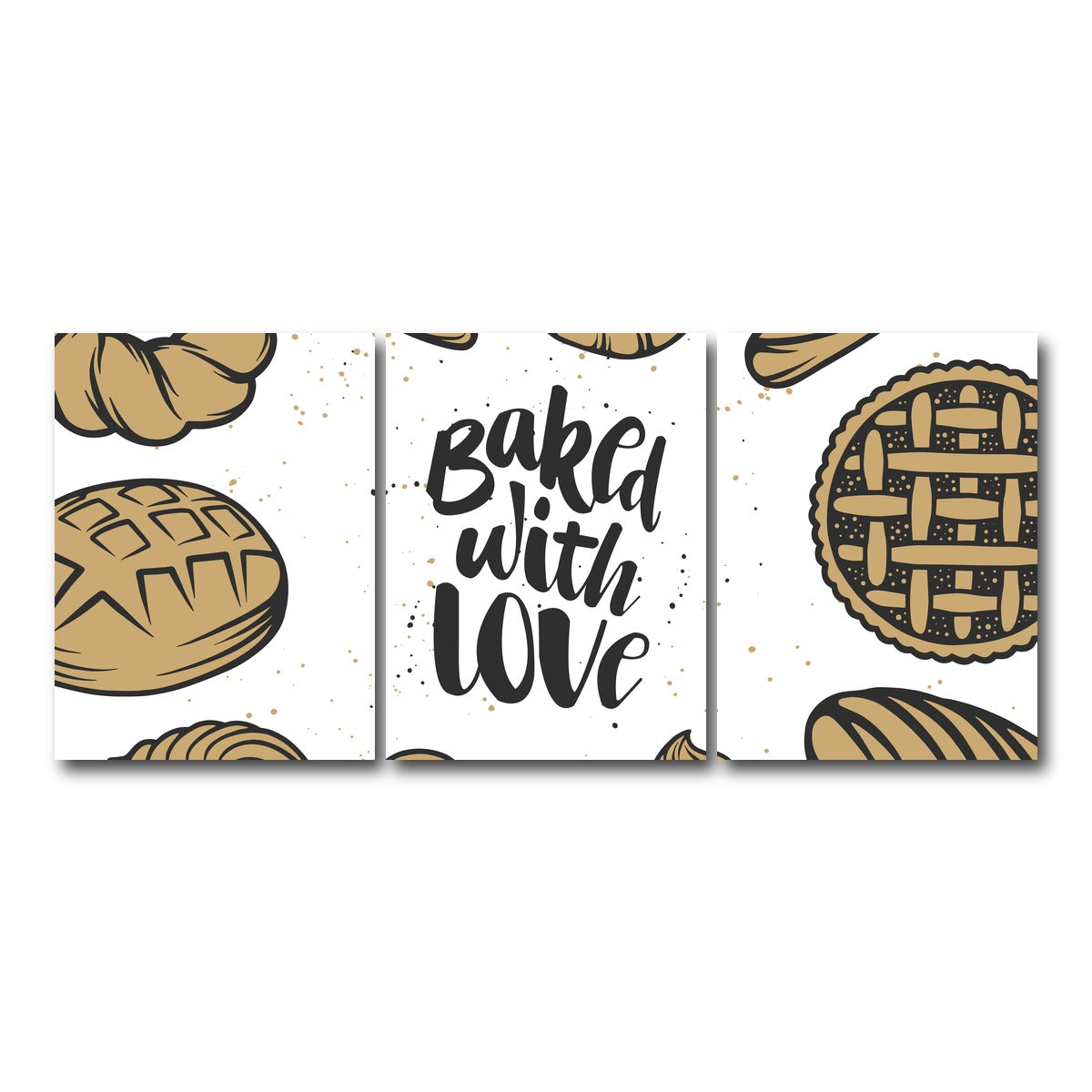 AUTO-MOCKUP WHITE | Baked With Love | 3 Piece | Gallery Wrap Canvas | group=18x24