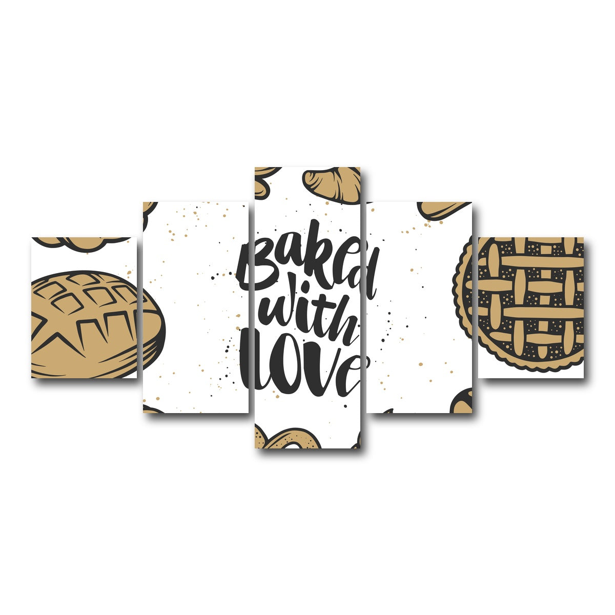 AUTO-MOCKUP WHITE | Baked With Love | 5 Piece | Gallery Wrap Canvas | group=5_short