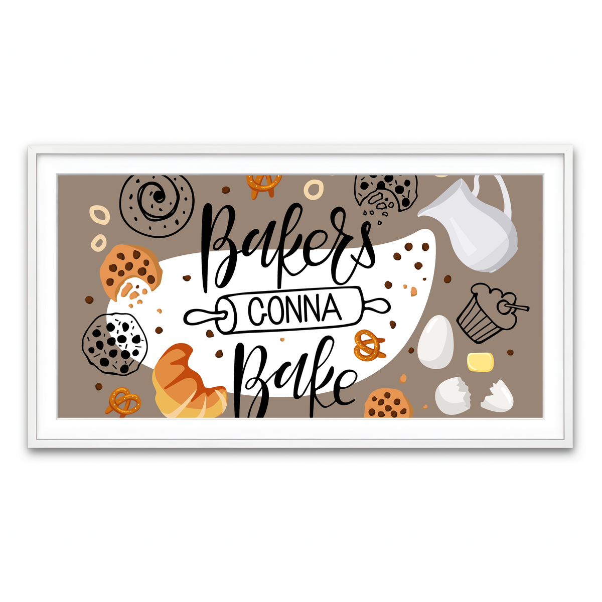 Framed Print 2x1 White