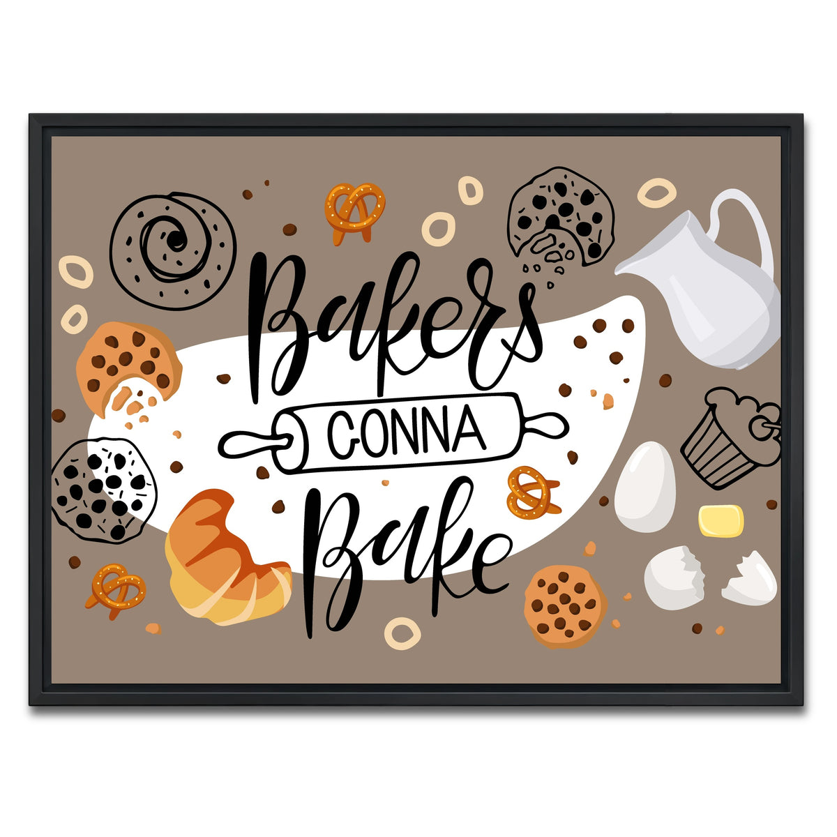 AUTO-MOCKUP WHITE | Baker Gonna Bake | 1 Piece | Black Framed Canvas | group=4x3