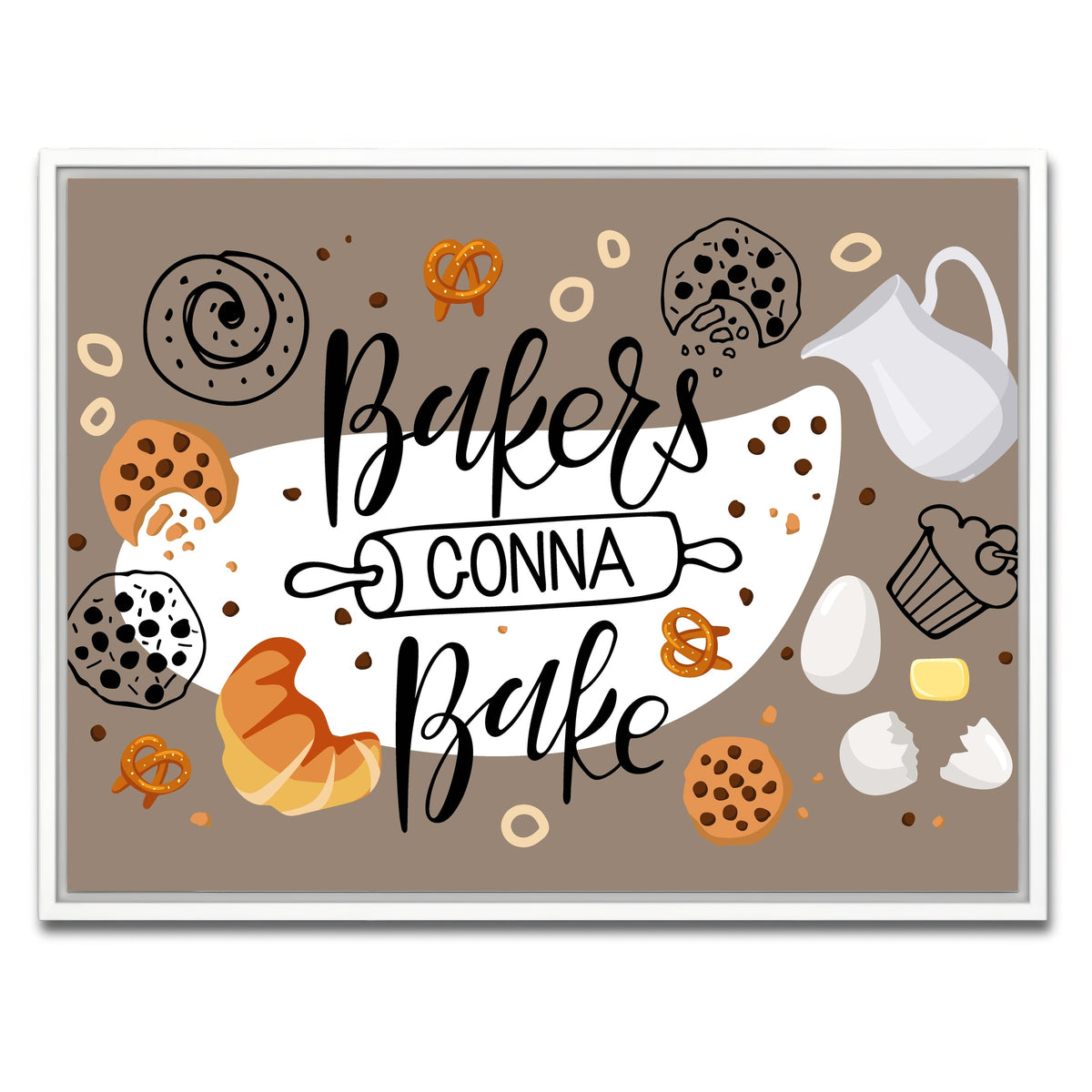 AUTO-MOCKUP WHITE | Baker Gonna Bake | 1 Piece | White Framed Canvas | group=4x3