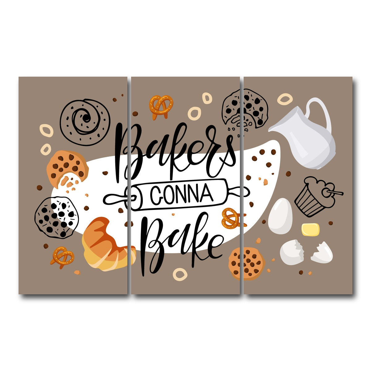 AUTO-MOCKUP WHITE | Baker Gonna Bake | 3 Piece | Gallery Wrap Canvas | group=12x24