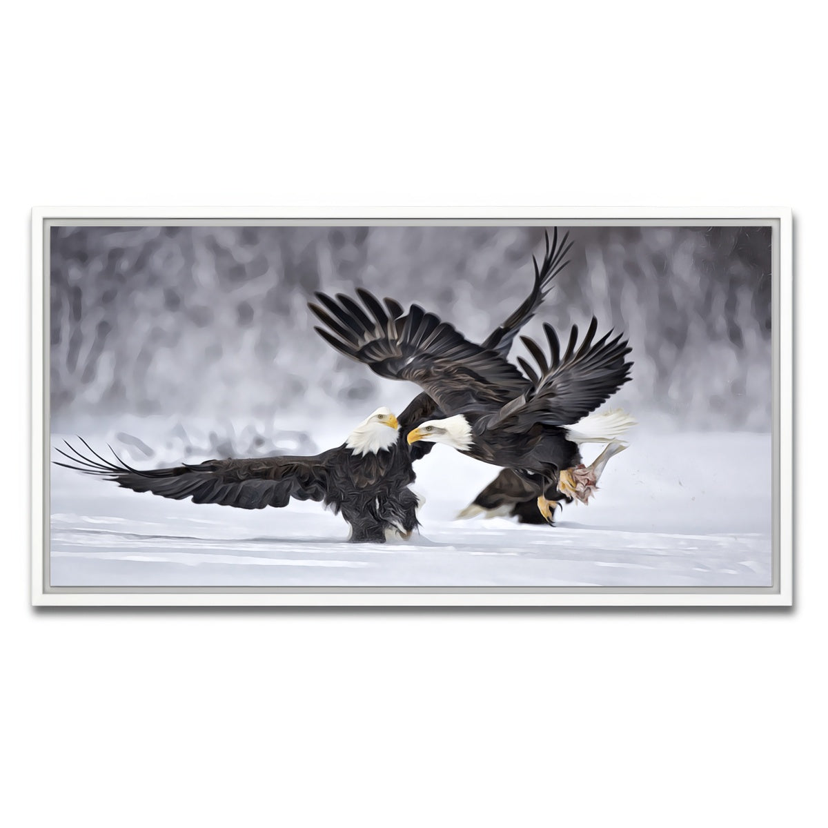 AUTO-MOCKUP WHITE | Bald Eagles | 1 Piece | White Framed Canvas | group=2x1