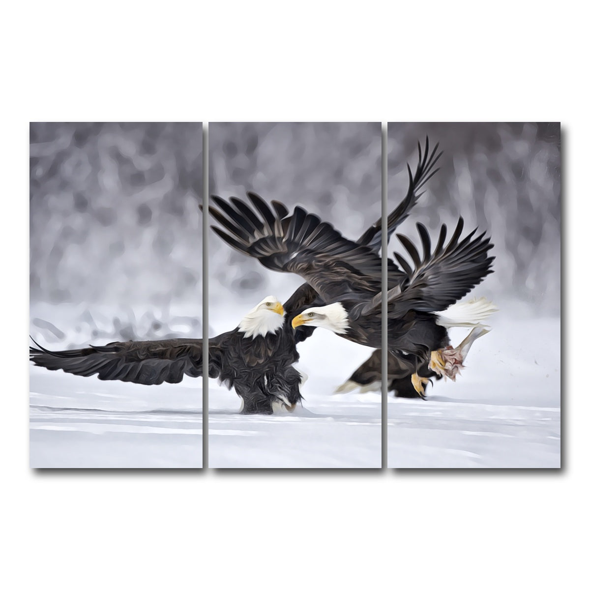 AUTO-MOCKUP WHITE | Bald Eagles | 3 Piece | Gallery Wrap Canvas | group=12x24