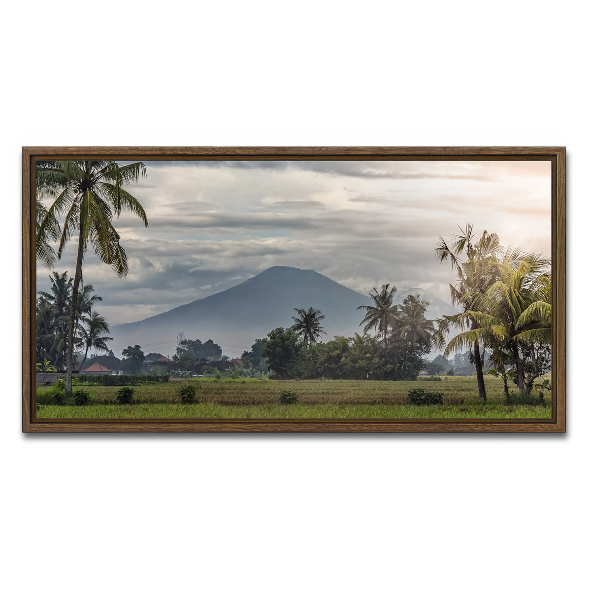 AUTO-MOCKUP WHITE | Bali Landscape | 1 Piece | Walnut Framed Canvas | group=2x1