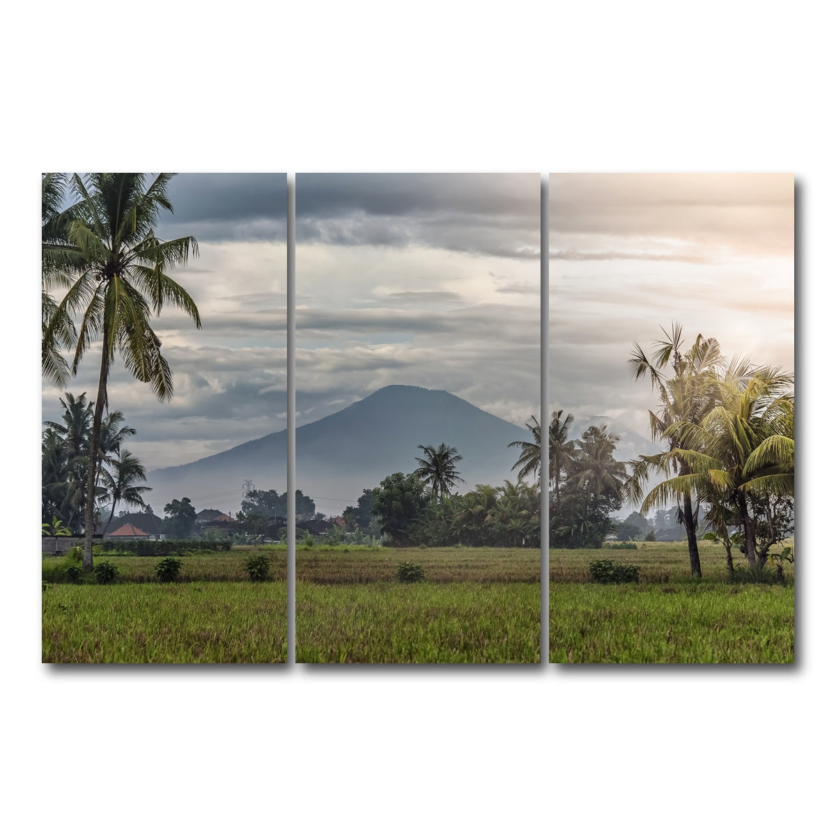 AUTO-MOCKUP WHITE | Bali Landscape | 3 Piece | Gallery Wrap Canvas | group=12x24