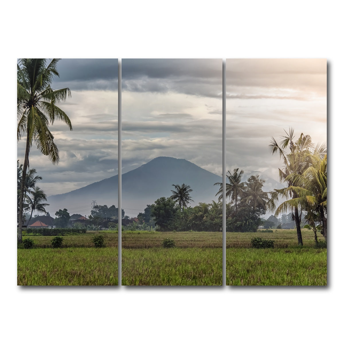 AUTO-MOCKUP WHITE | Bali Landscape | 3 Piece | Gallery Wrap Canvas | group=8x18