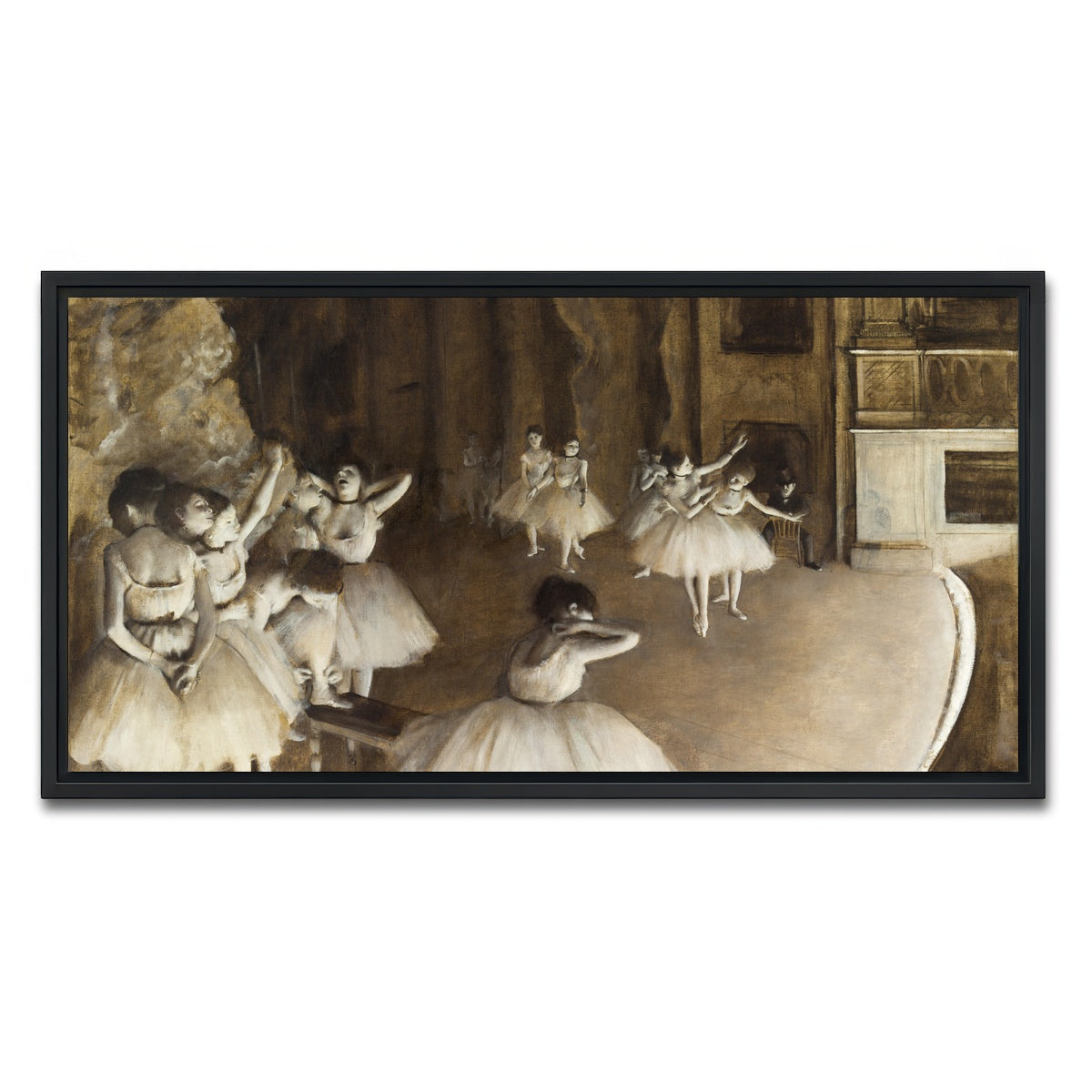 AUTO-MOCKUP WHITE | Ballet Rehearsal | 1 Piece | Black Framed Canvas | group=2x1