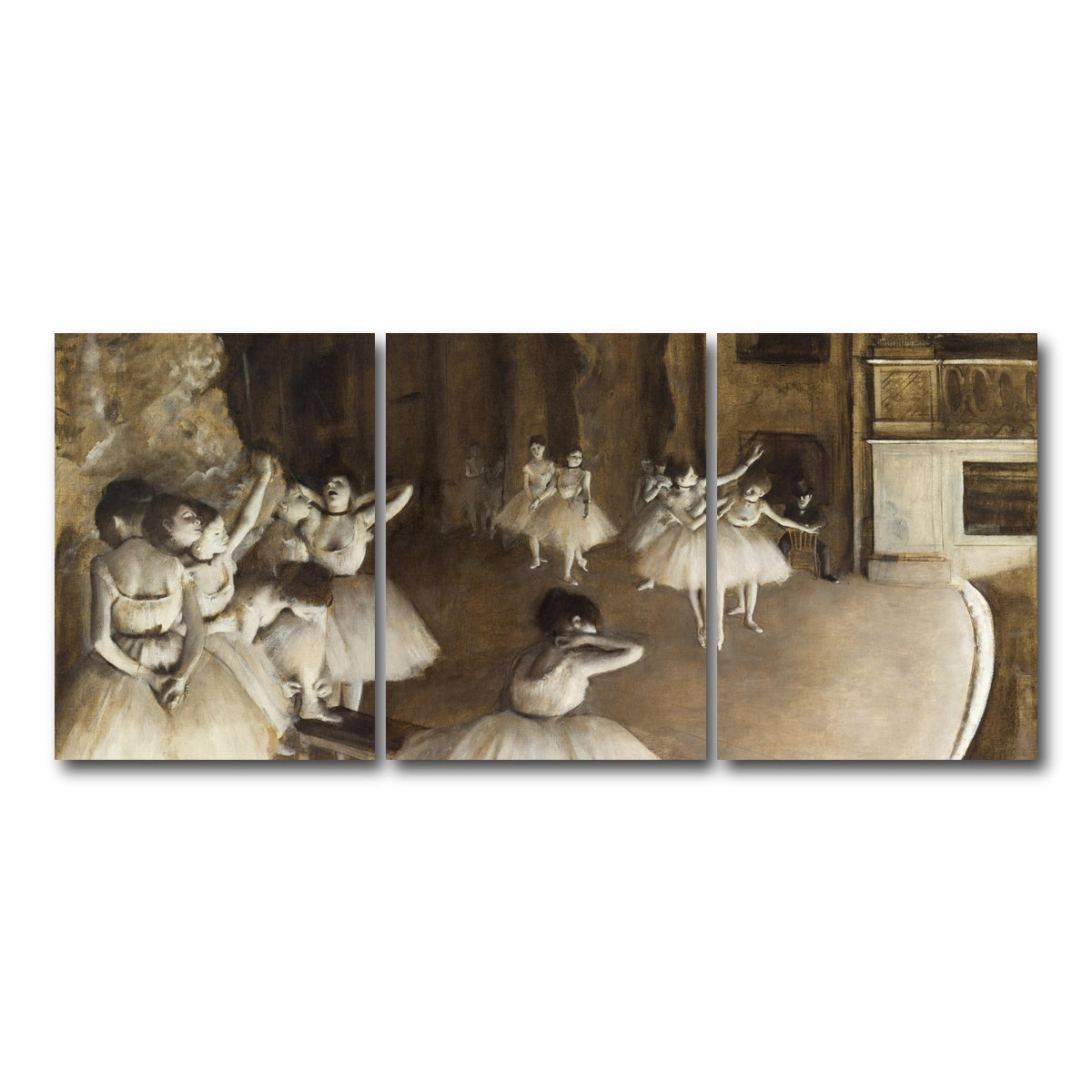 AUTO-MOCKUP WHITE | Ballet Rehearsal | 3 Piece | Gallery Wrap Canvas | group=18x24