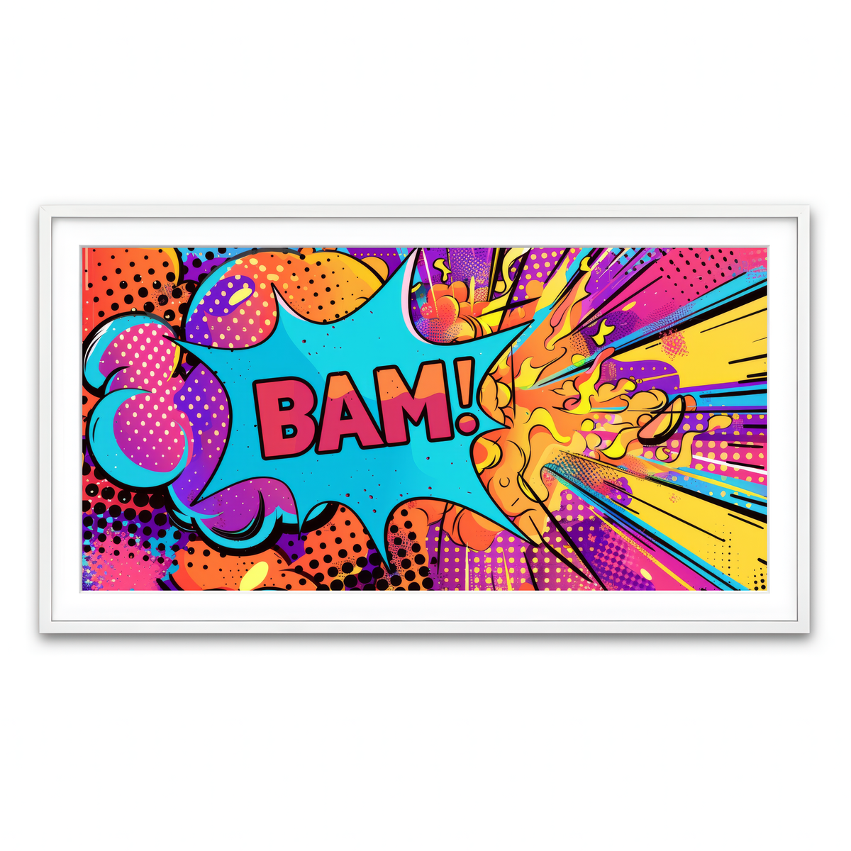 Framed Print 2x1 White