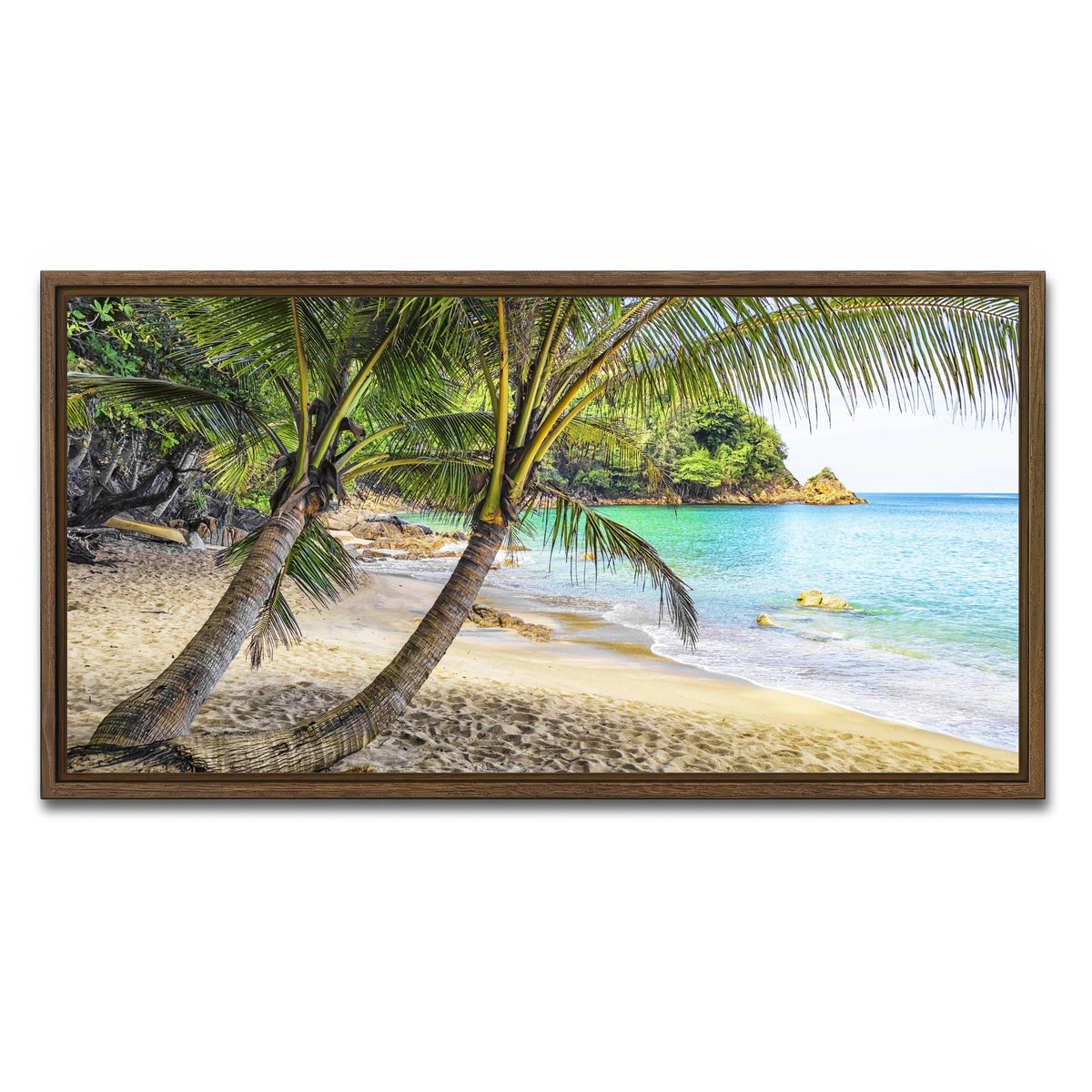 AUTO-MOCKUP WHITE | Banana Beach | 1 Piece | Walnut Framed Canvas | group=2x1