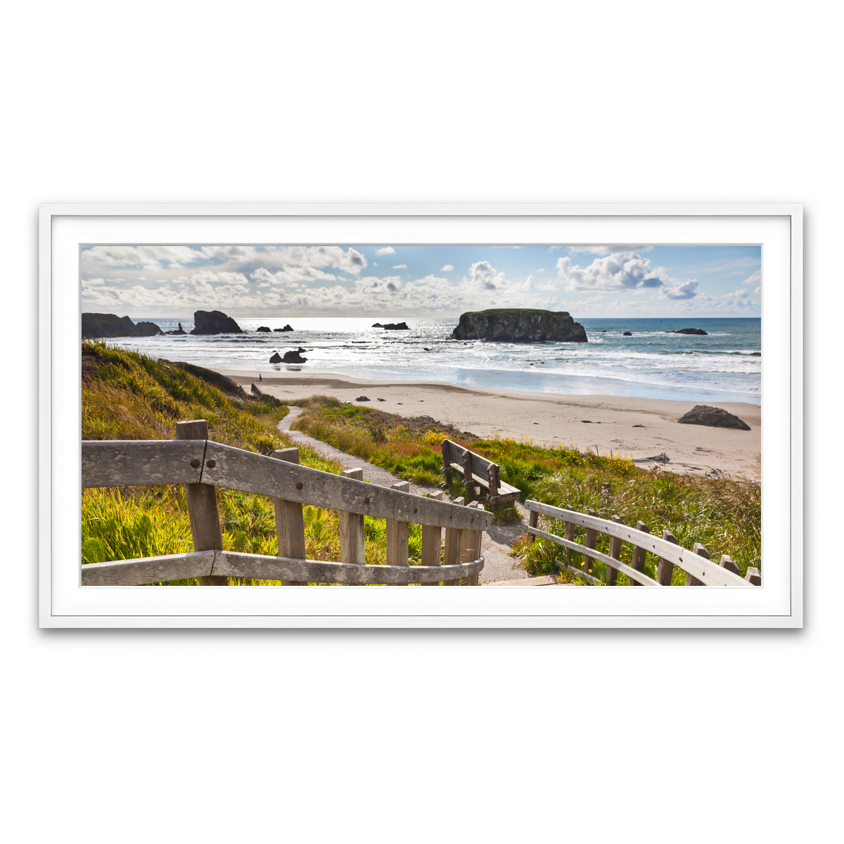 Framed Print 2x1 White