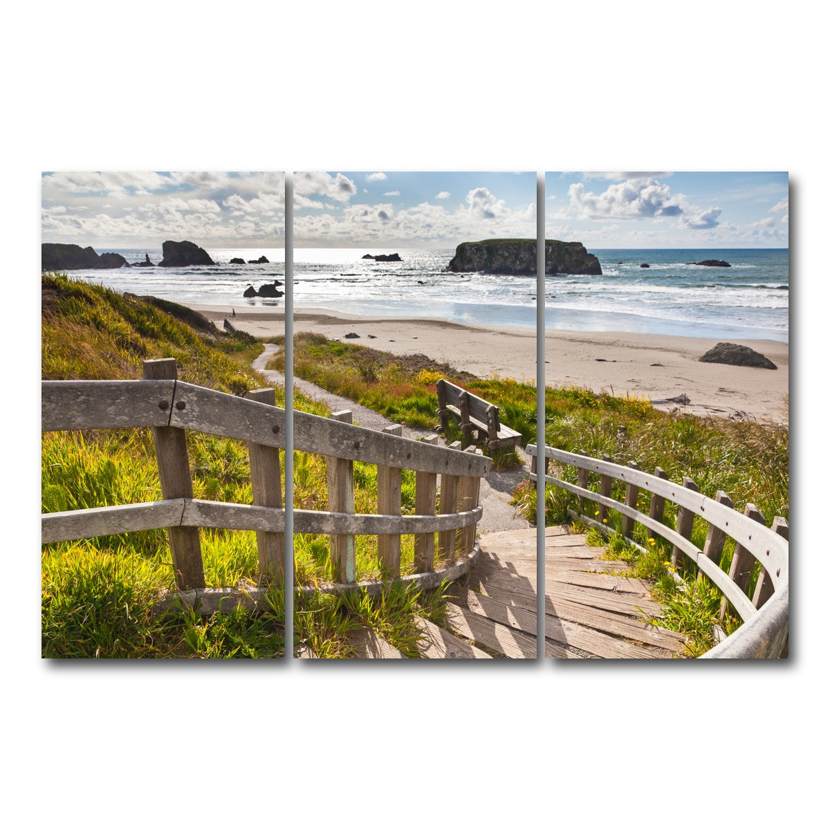 AUTO-MOCKUP WHITE | Bandon Beach | 3 Piece | Gallery Wrap Canvas | group=12x24