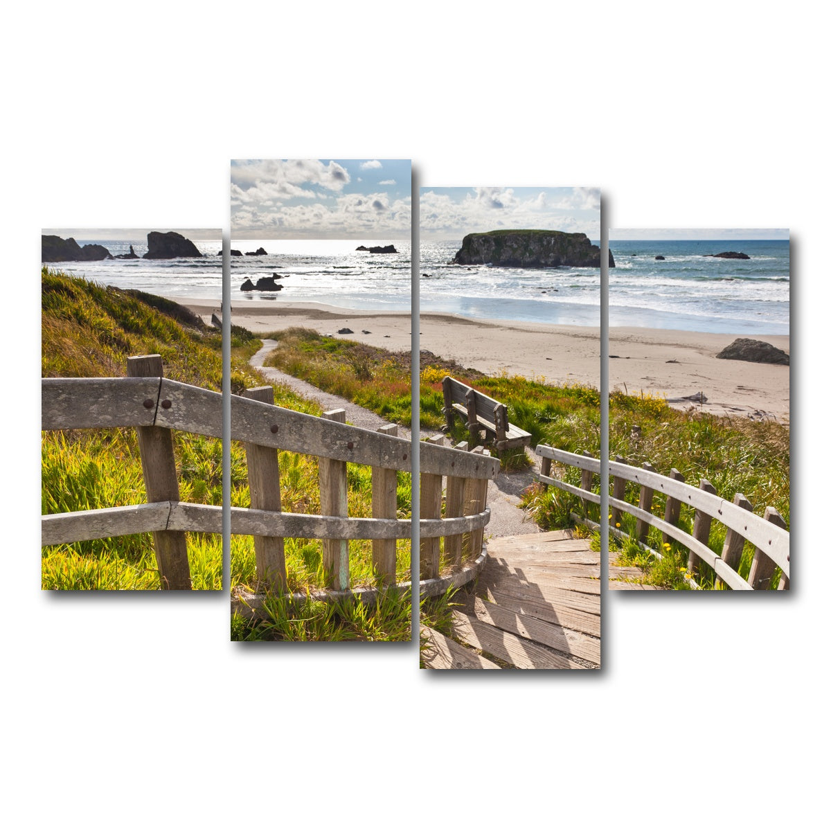 AUTO-MOCKUP WHITE | Bandon Beach | 4 Piece | Gallery Wrap Canvas | group=4_short