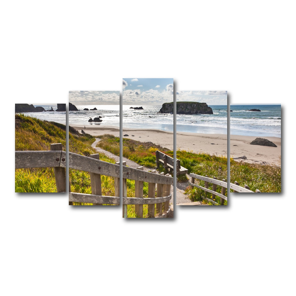 AUTO-MOCKUP WHITE | Bandon Beach | 5 Piece | Gallery Wrap Canvas | group=5_normal