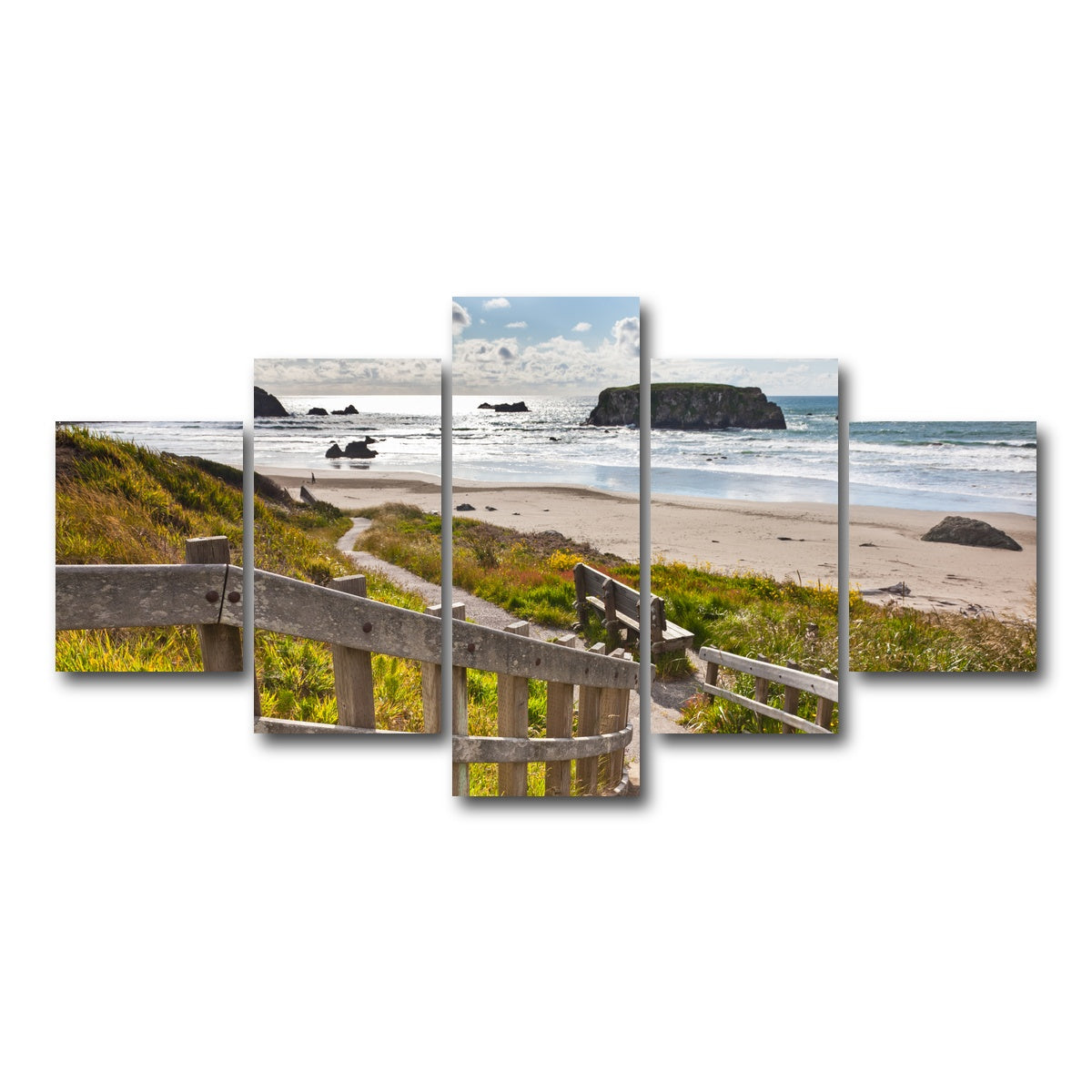 AUTO-MOCKUP WHITE | Bandon Beach | 5 Piece | Gallery Wrap Canvas | group=5_short