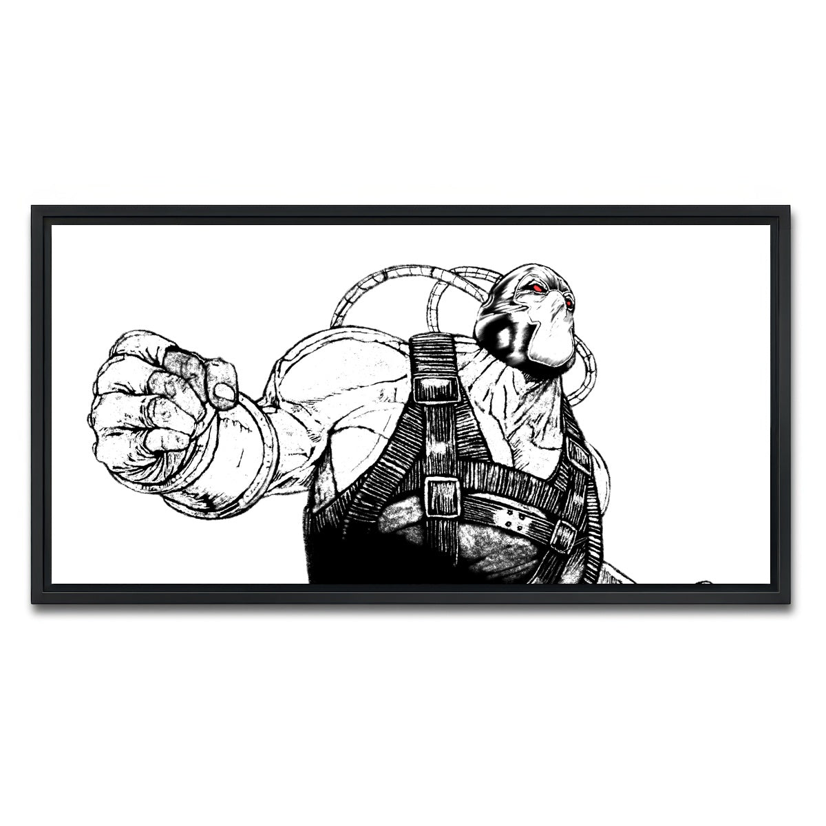 AUTO-MOCKUP WHITE | Bane Sketch | 1 Piece | Black Framed Canvas | group=2x1