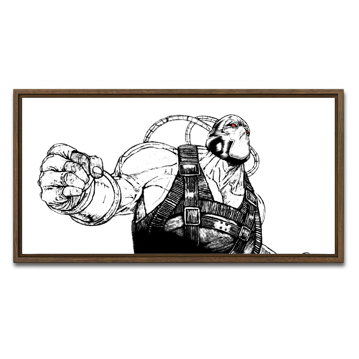 AUTO-MOCKUP WHITE | Bane Sketch | 1 Piece | Walnut Framed Canvas | group=2x1