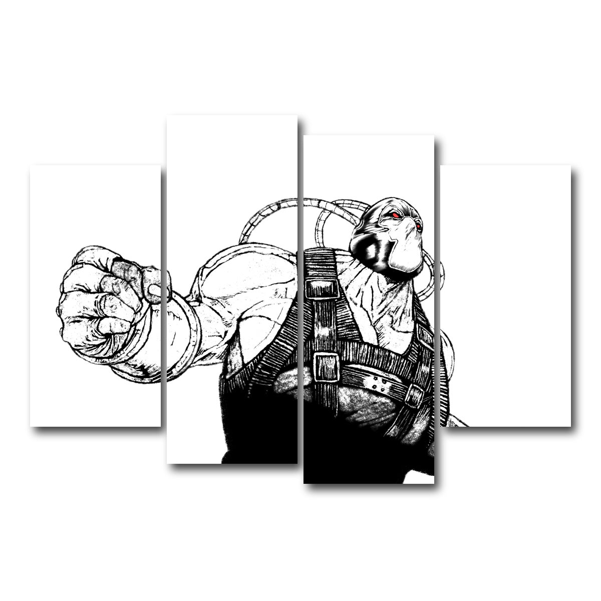AUTO-MOCKUP WHITE | Bane Sketch | 4 Piece | Gallery Wrap Canvas | group=4_short