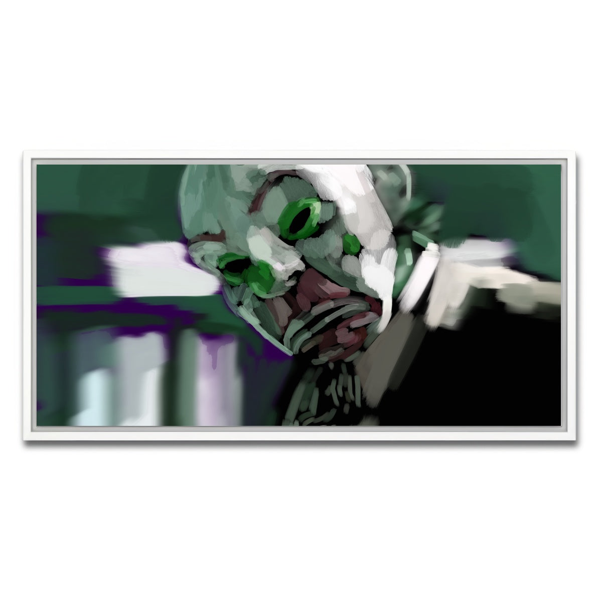 AUTO-MOCKUP WHITE | Bank Robber Clown | 1 Piece | White Framed Canvas | group=2x1
