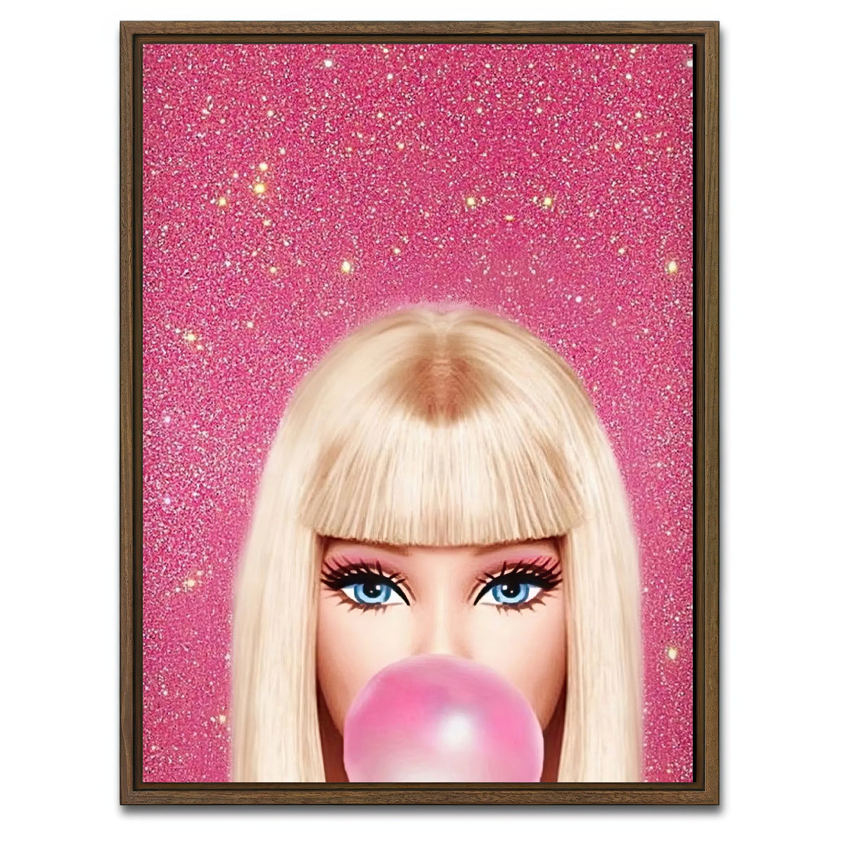AUTO-MOCKUP WHITE | Barbie Bubble | 1 Piece | Walnut Framed Canvas | group=3x4