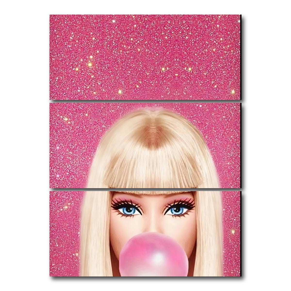 AUTO-MOCKUP WHITE | Barbie Bubble | 3 Piece | Gallery Wrap Canvas | group=8x18_stacked