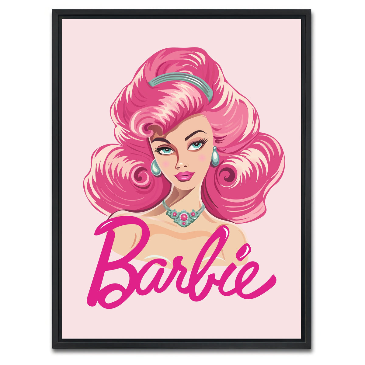 AUTO-MOCKUP WHITE | Barbie Portrait | 1 Piece | Black Framed Canvas | group=3x4