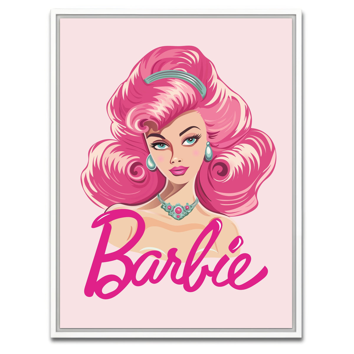 AUTO-MOCKUP WHITE | Barbie Portrait | 1 Piece | White Framed Canvas | group=3x4
