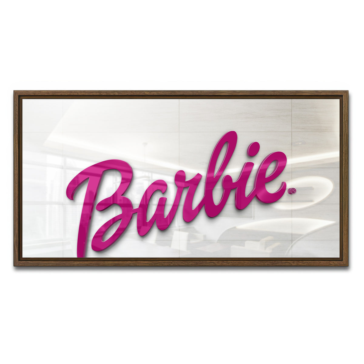 AUTO-MOCKUP WHITE | Barbie | 1 Piece | Walnut Framed Canvas | group=2x1