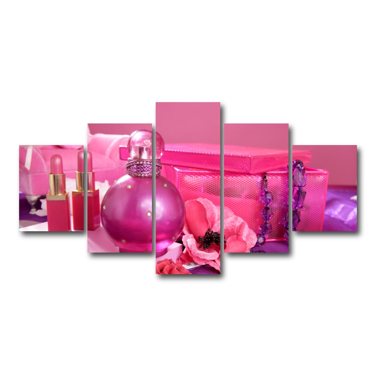 AUTO-MOCKUP WHITE | Barbie style makeup vanity | 5 Piece | Gallery Wrap Canvas | group=5_short