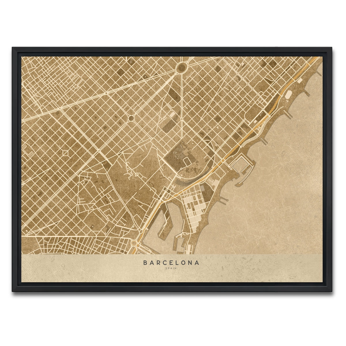 AUTO-MOCKUP WHITE | Barcelona | 1 Piece | Black Framed Canvas | group=4x3