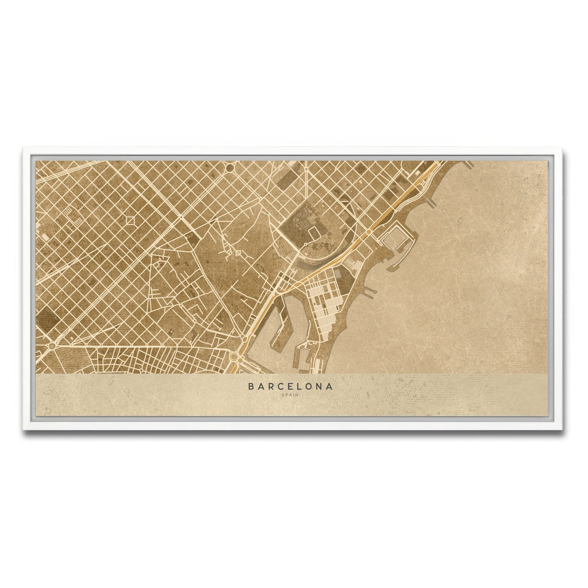 AUTO-MOCKUP WHITE | Barcelona | 1 Piece | White Framed Canvas | group=2x1