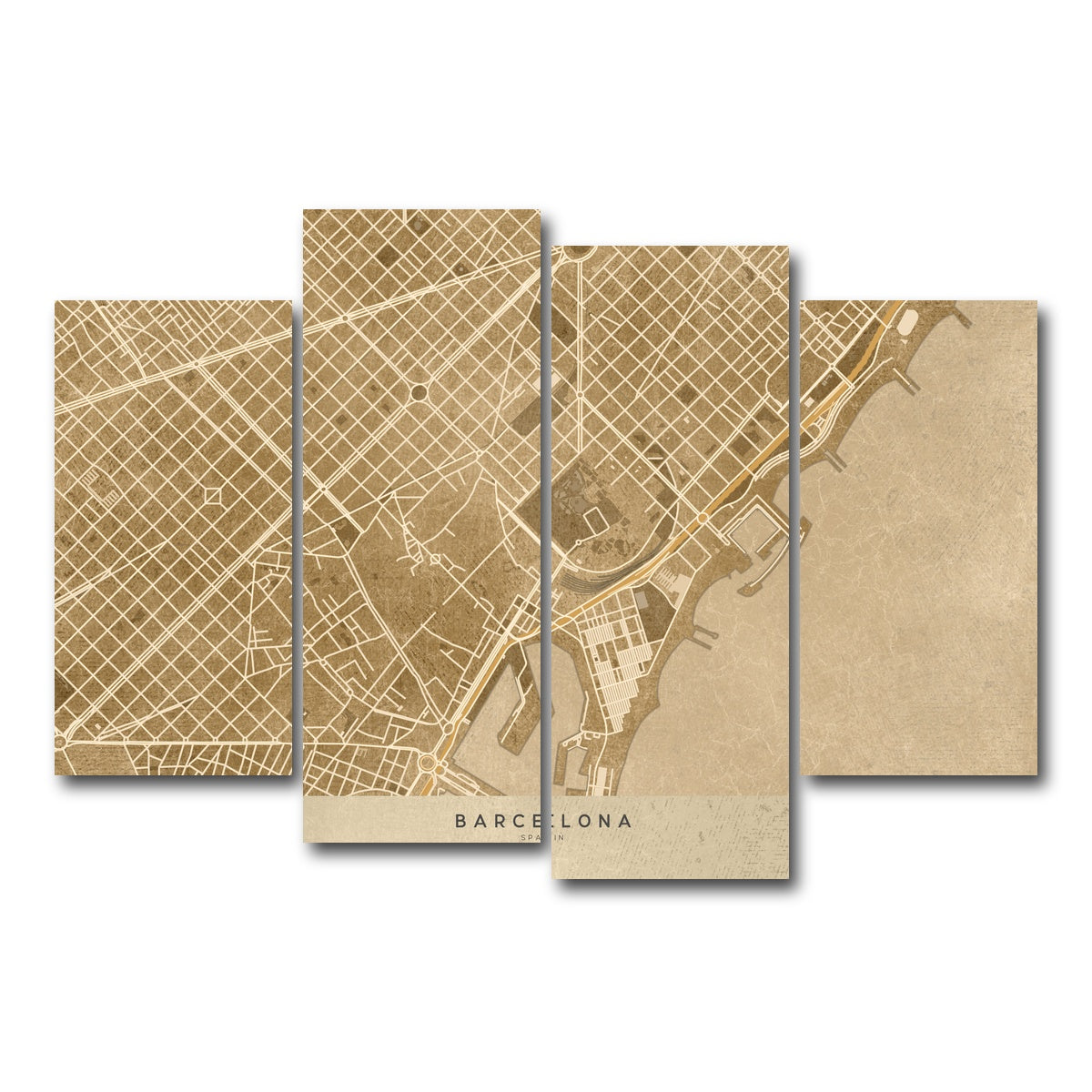 AUTO-MOCKUP WHITE | Barcelona | 4 Piece | Gallery Wrap Canvas | group=4_short