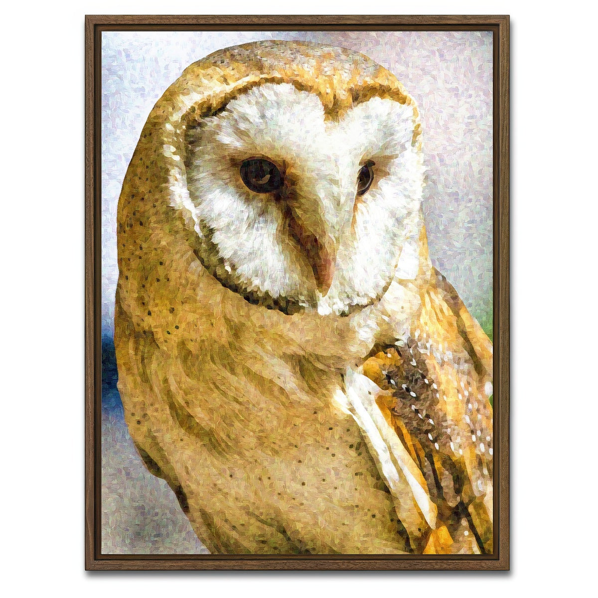 AUTO-MOCKUP WHITE | Barn Owl | 1 Piece | Walnut Framed Canvas | group=3x4