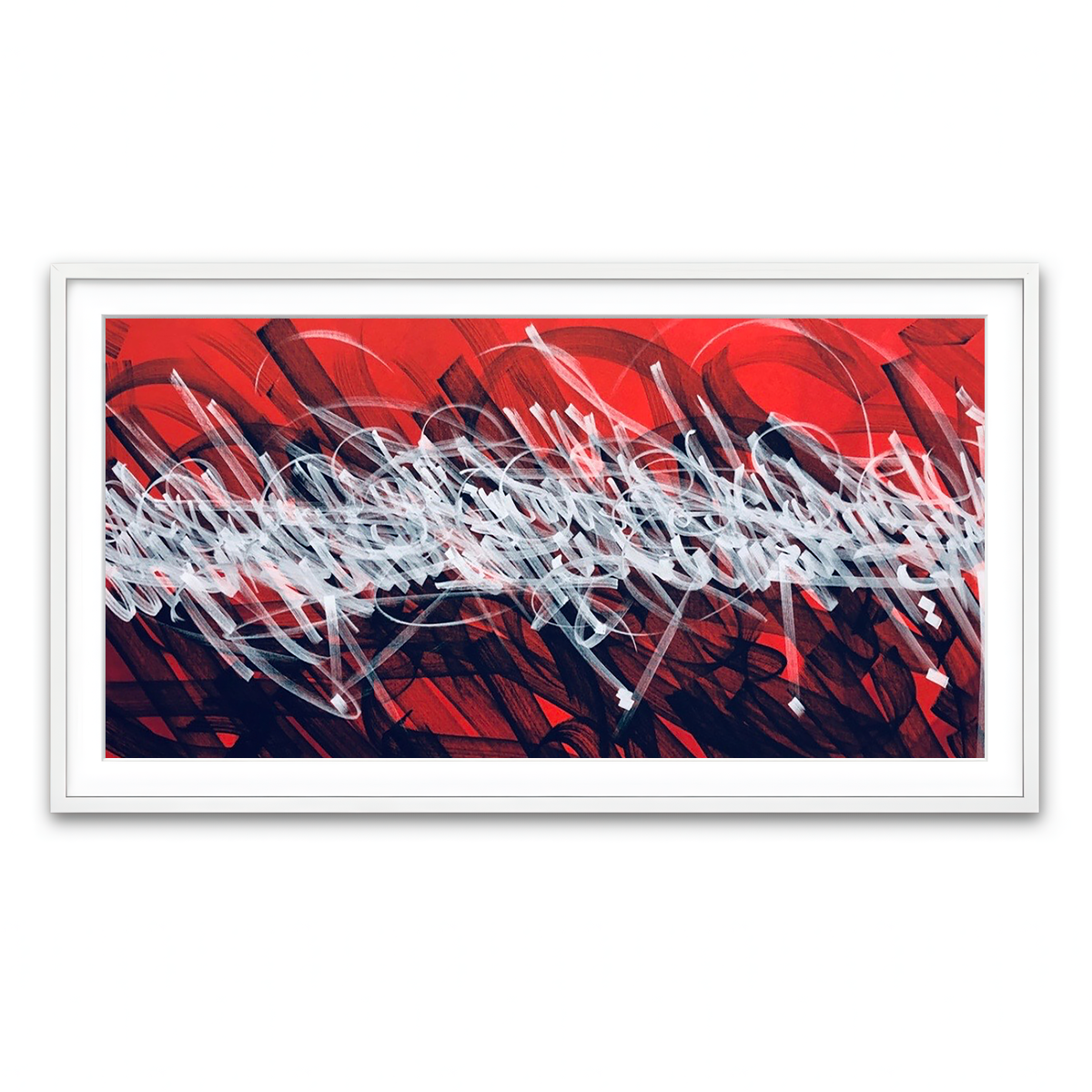 Framed Print 2x1 White