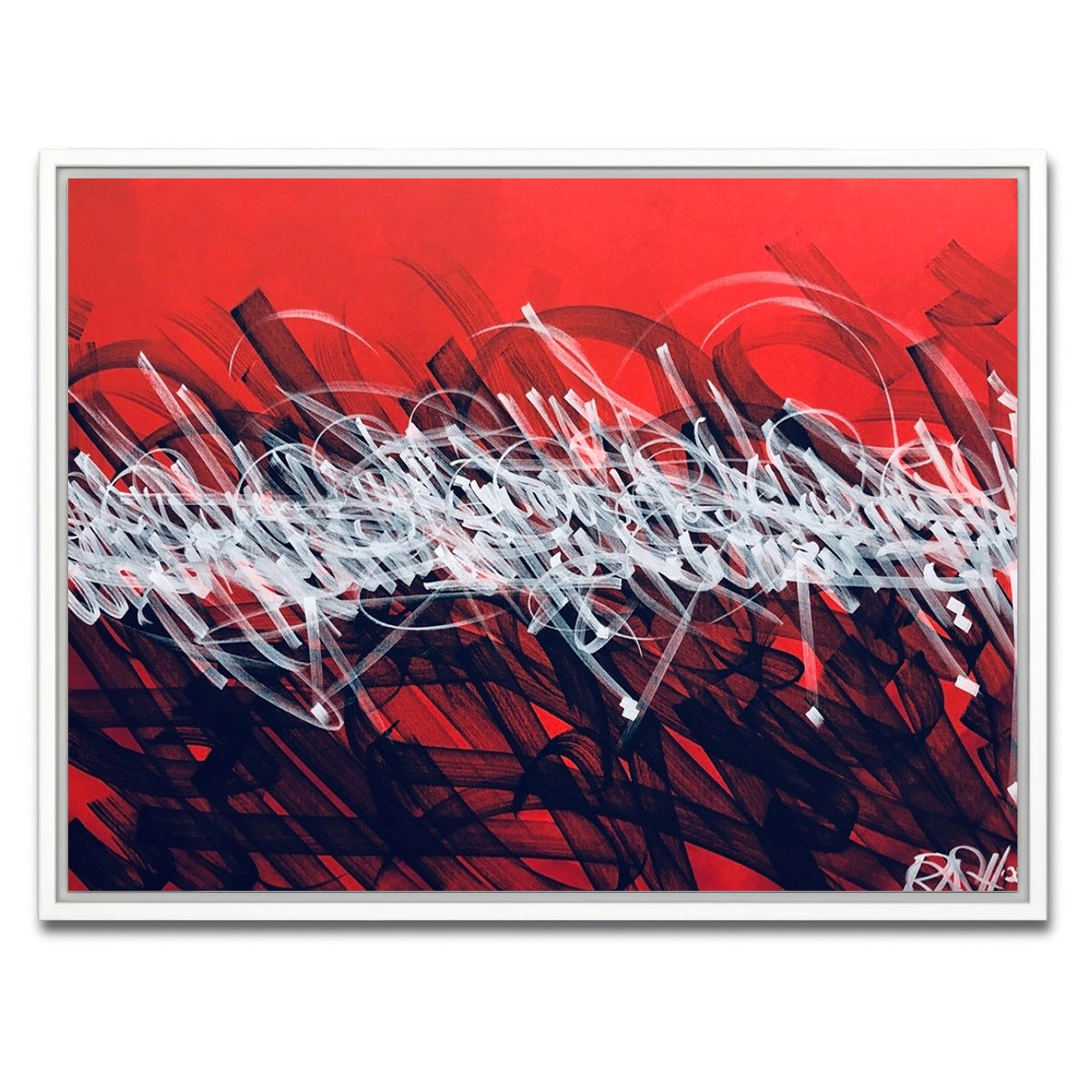AUTO-MOCKUP WHITE | Bash Red | 1 Piece | White Framed Canvas | group=4x3