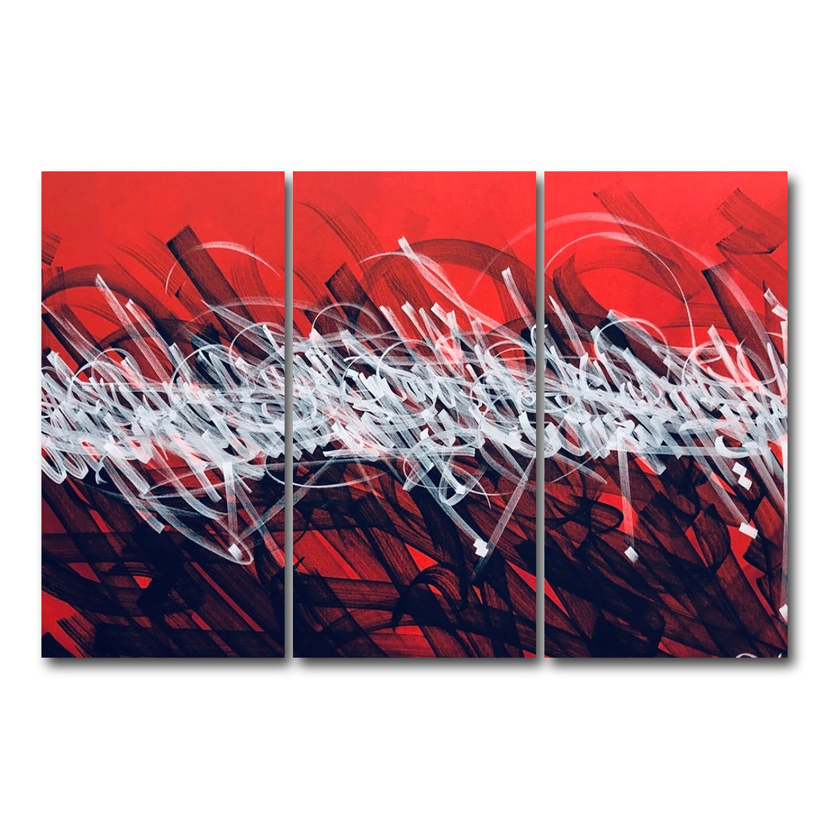 AUTO-MOCKUP WHITE | Bash Red | 3 Piece | Gallery Wrap Canvas | group=12x24