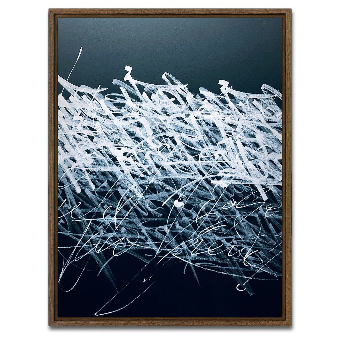 AUTO-MOCKUP WHITE | Bash b&W | 1 Piece | Walnut Framed Canvas | group=3x4