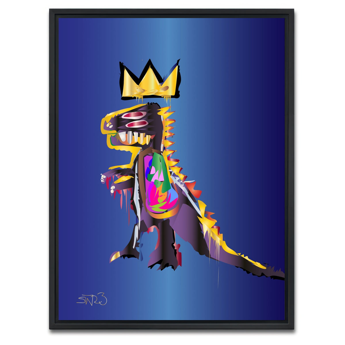AUTO-MOCKUP WHITE | Basquiat Dinosaur | 1 Piece | Black Framed Canvas | group=3x4