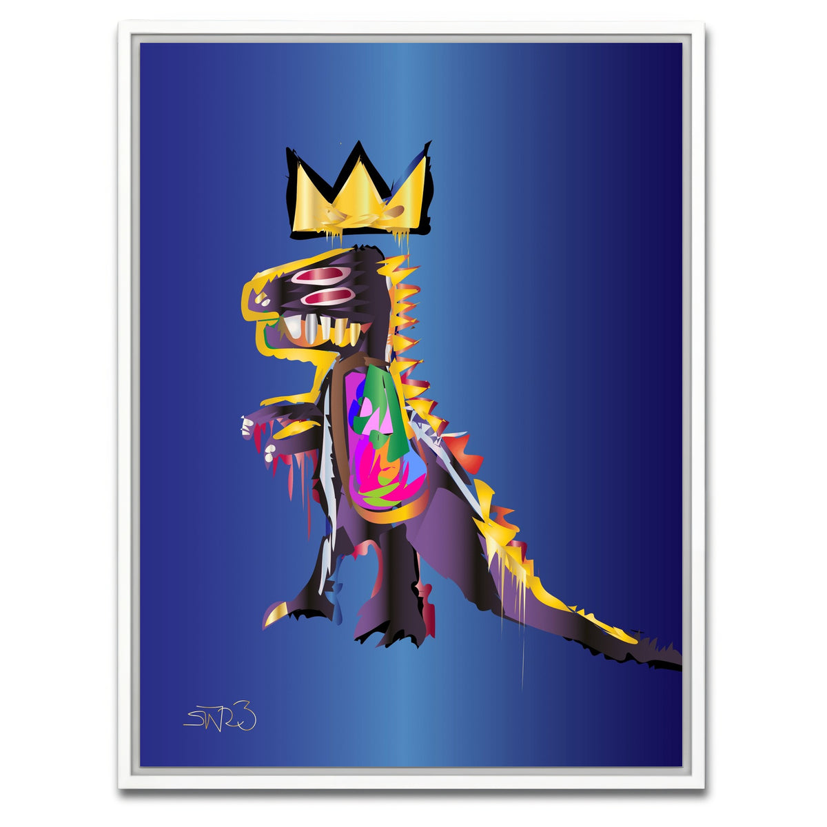 AUTO-MOCKUP WHITE | Basquiat Dinosaur | 1 Piece | White Framed Canvas | group=3x4