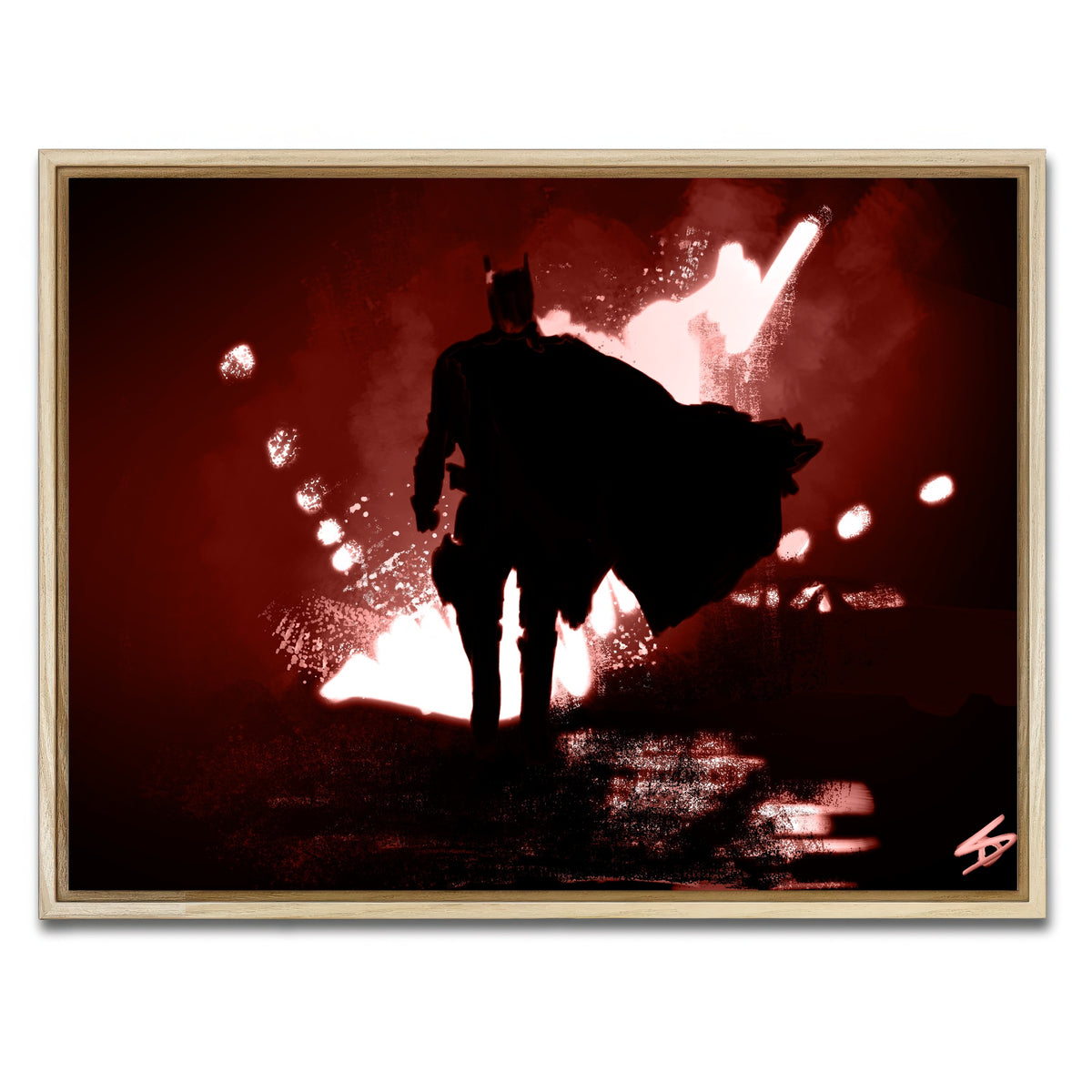 AUTO-MOCKUP WHITE | Bat Man's Vengeance | 1 Piece | Natural Framed Canvas | group=4x3