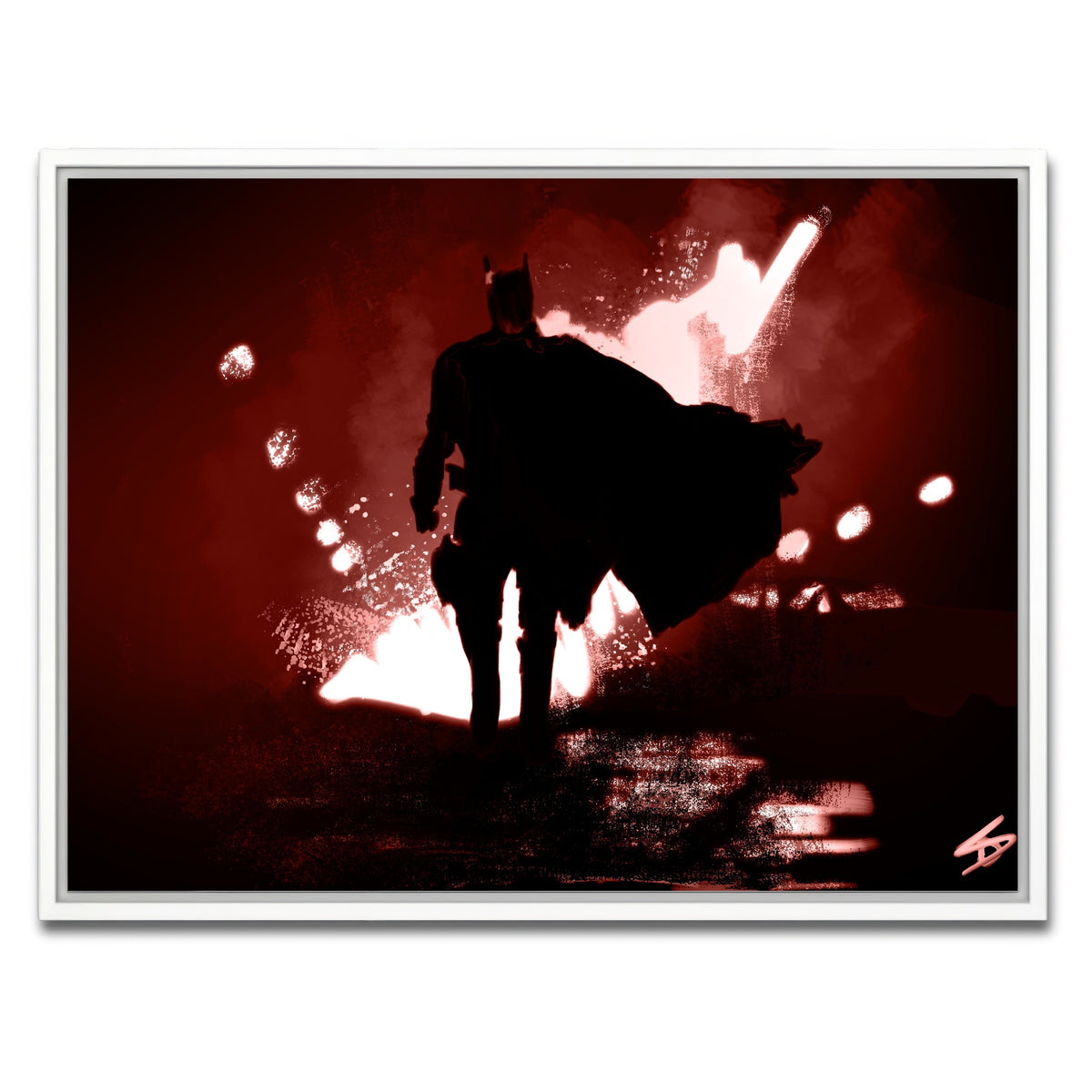 AUTO-MOCKUP WHITE | Bat Man's Vengeance | 1 Piece | White Framed Canvas | group=4x3