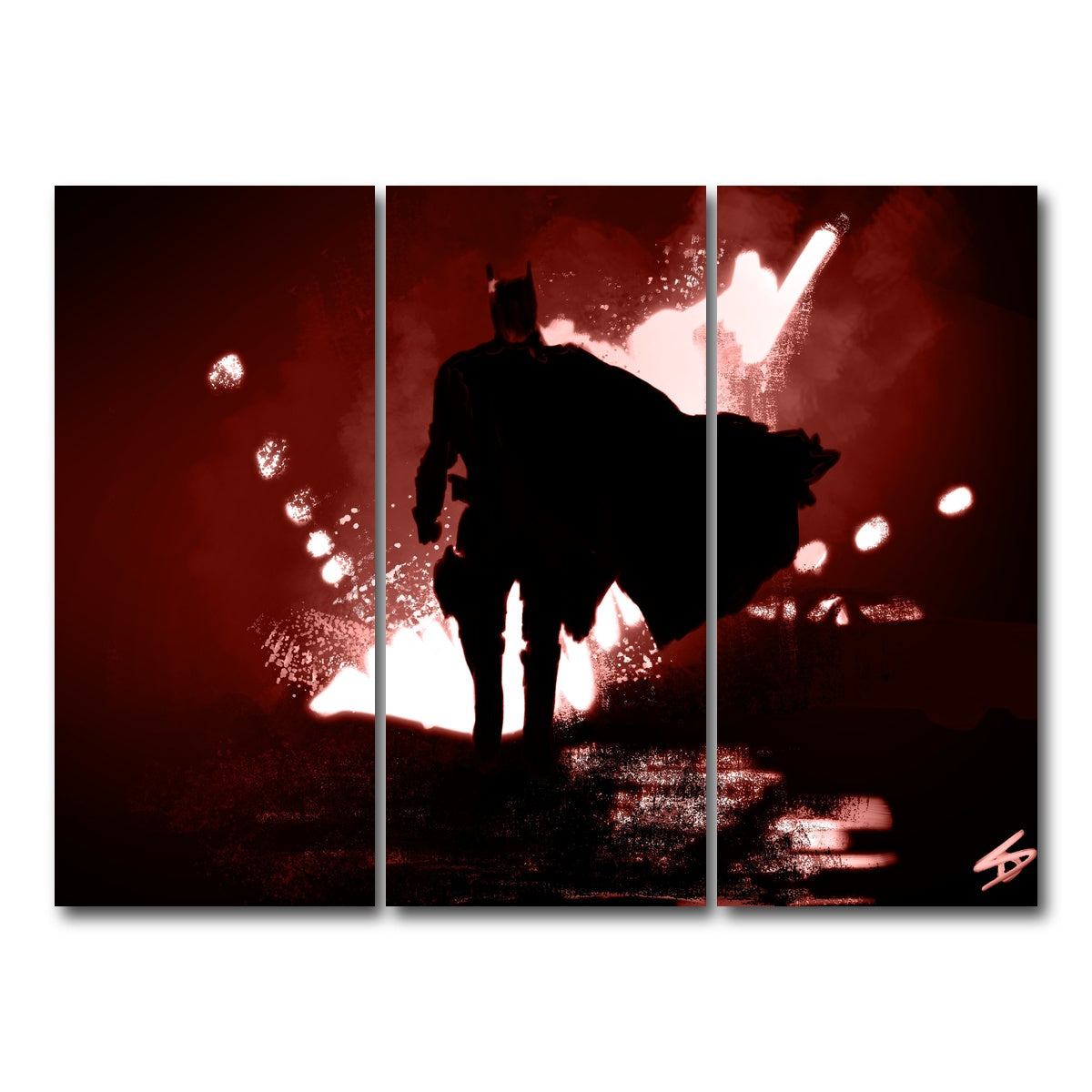 AUTO-MOCKUP WHITE | Bat Man's Vengeance | 3 Piece | Gallery Wrap Canvas | group=8x18