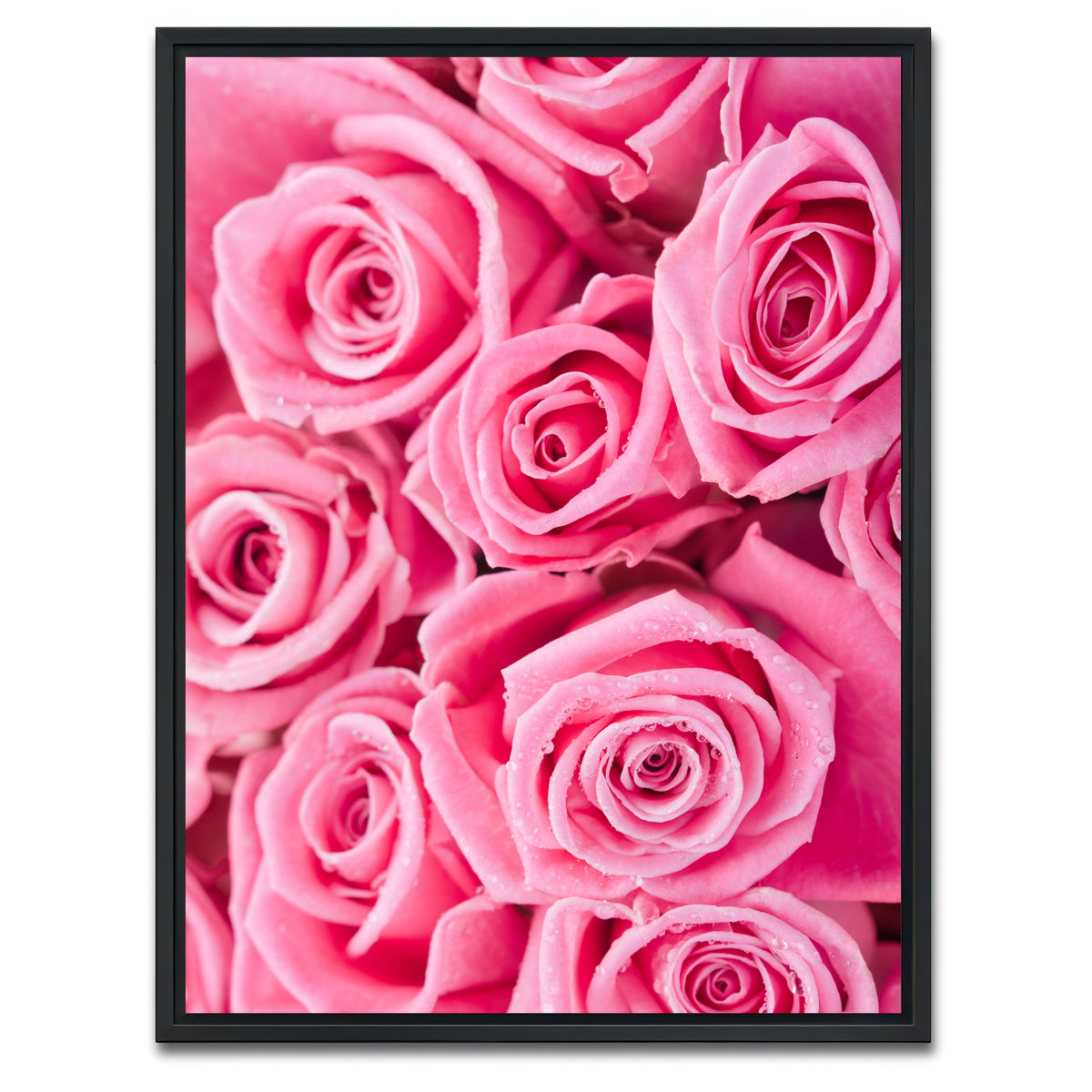 AUTO-MOCKUP WHITE | Batch of Pink Roses | 1 Piece | Black Framed Canvas | group=3x4