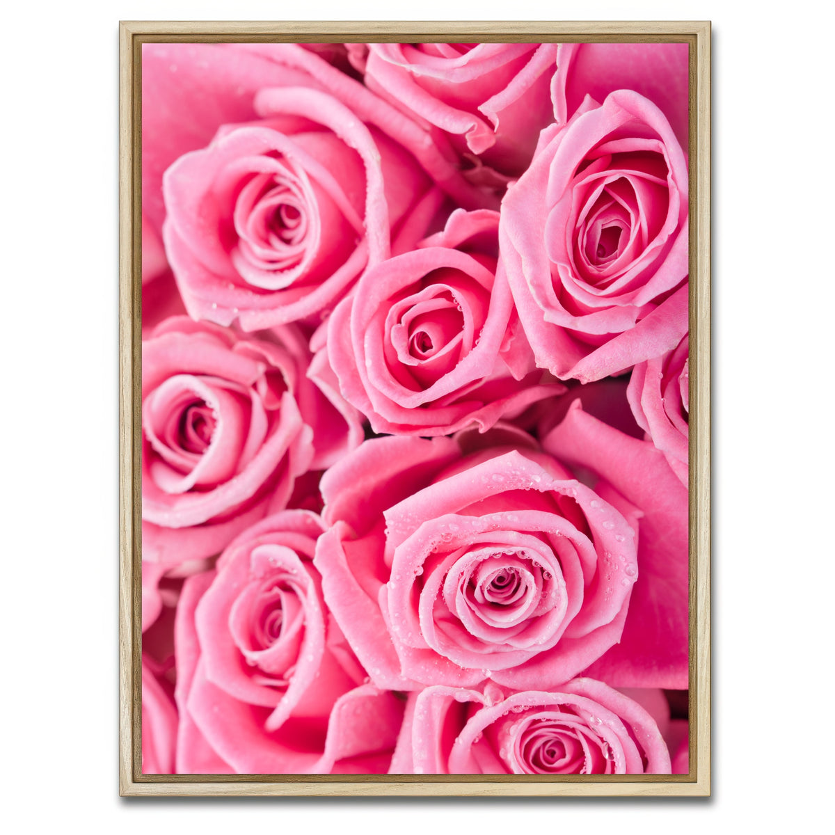 AUTO-MOCKUP WHITE | Batch of Pink Roses | 1 Piece | Natural Framed Canvas | group=3x4
