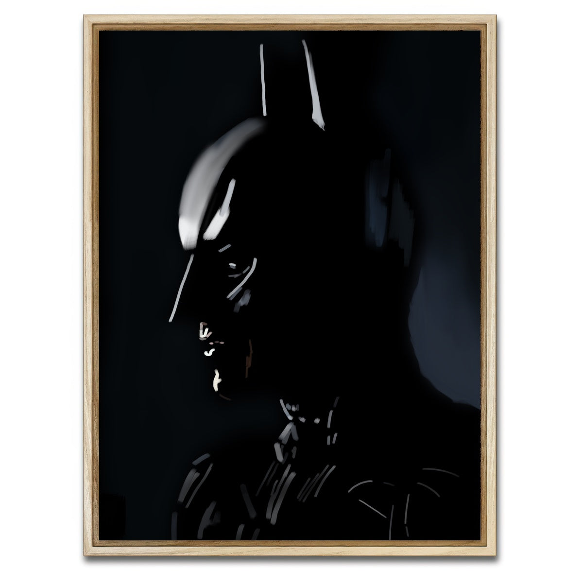 AUTO-MOCKUP WHITE | Batman In Silhouette | 1 Piece | Natural Framed Canvas | group=3x4