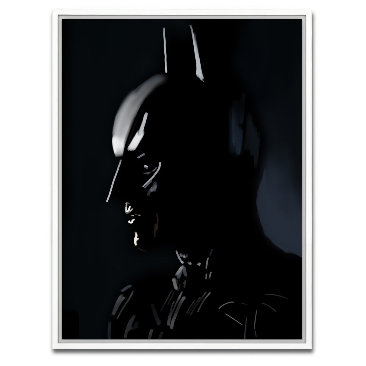 AUTO-MOCKUP WHITE | Batman In Silhouette | 1 Piece | White Framed Canvas | group=3x4