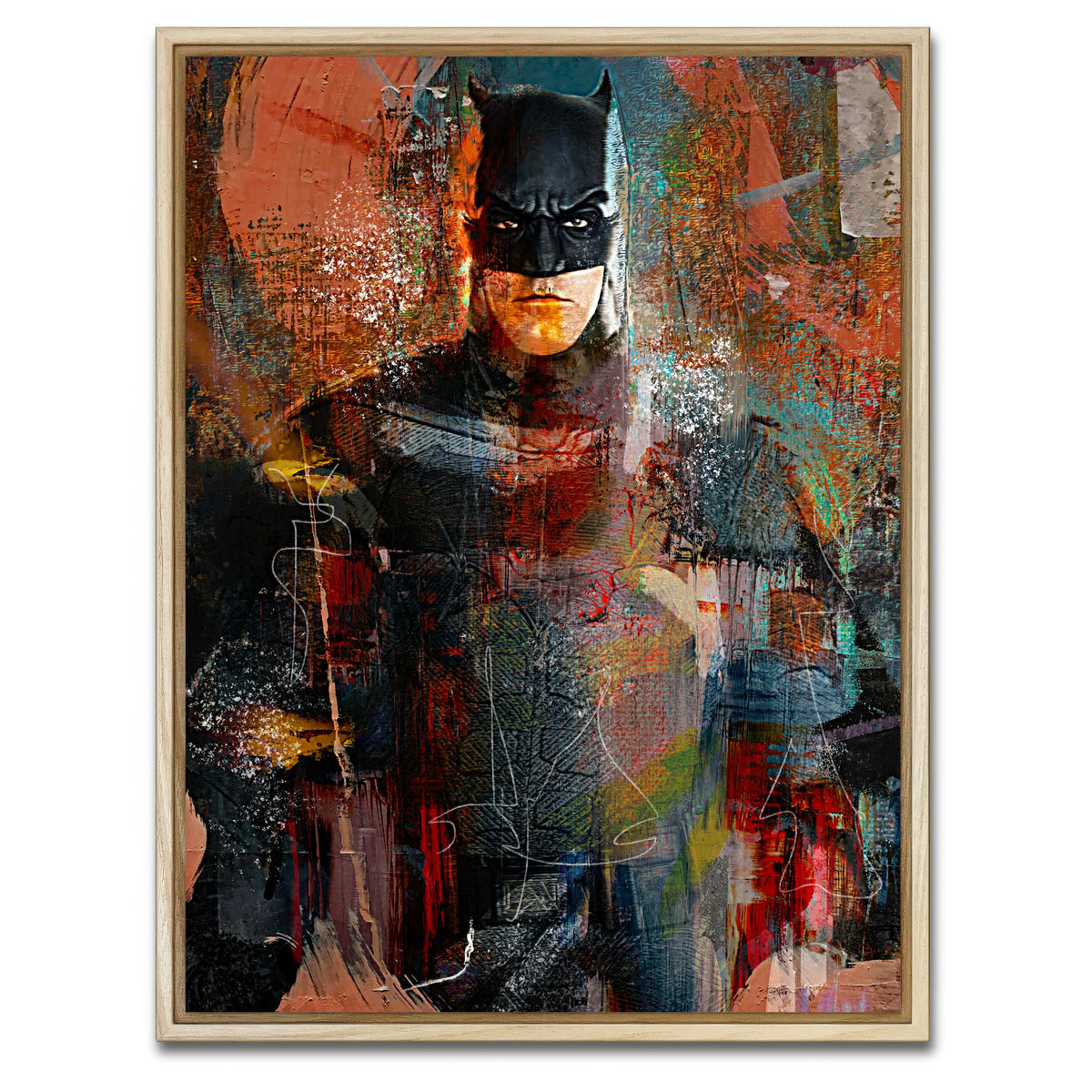 AUTO-MOCKUP WHITE | Batman art | 1 Piece | Natural Framed Canvas | group=3x4