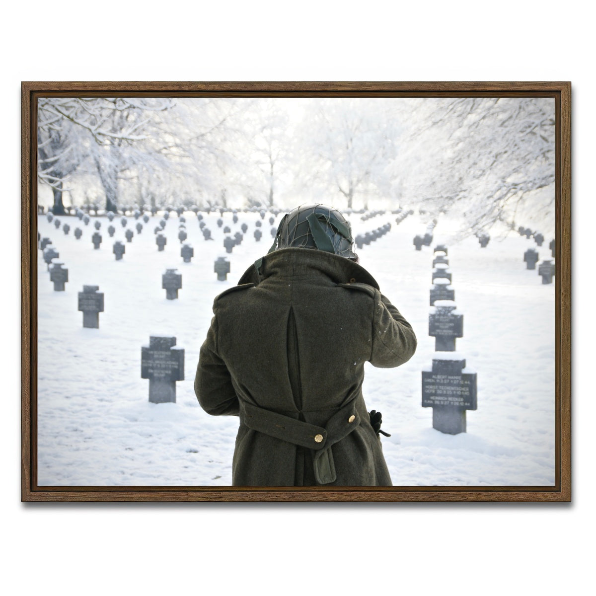 AUTO-MOCKUP WHITE | Battle of the Bulge | 1 Piece | Walnut Framed Canvas | group=4x3
