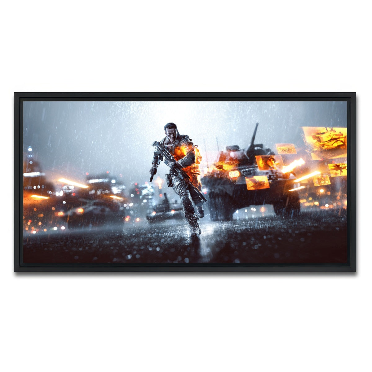 AUTO-MOCKUP WHITE | Battlefield | 1 Piece | Black Framed Canvas | group=2x1